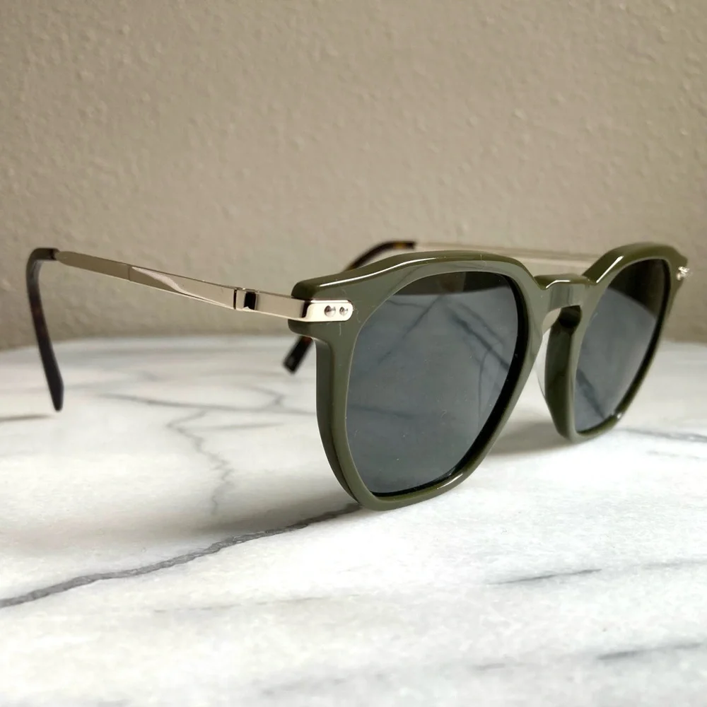 Warby Parker Rustin M | Olive Green Frame Black Lenses Sunglasses